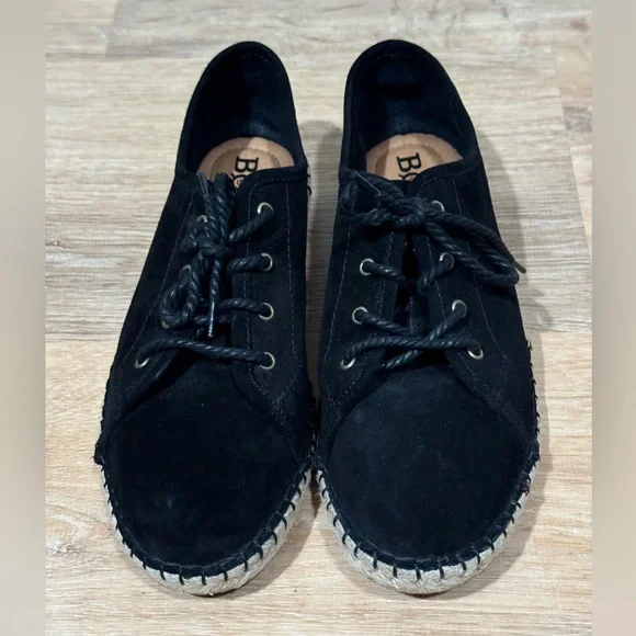 NEW Born Seel Lace Up Flat in Black Suede Size 8 - Picture 3 of 11